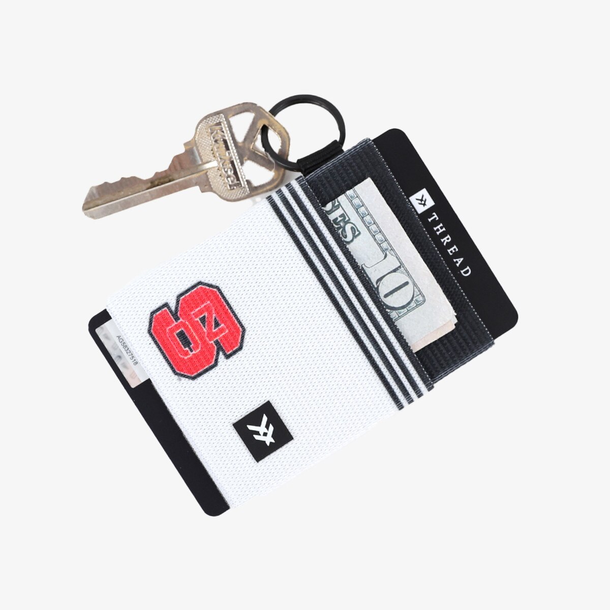 Thread® White Elastic Wallet with "